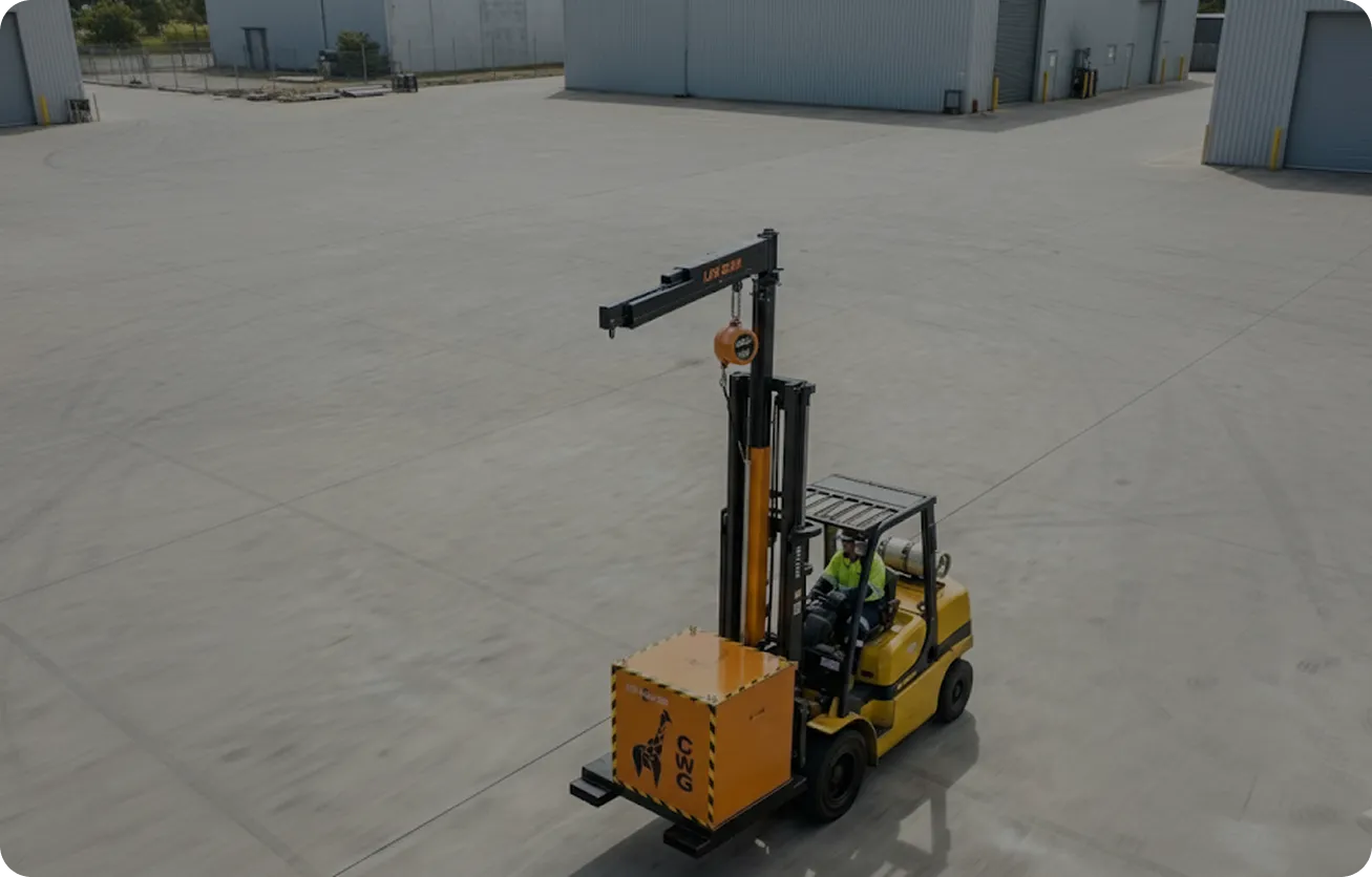 Counter Weight Girafe on forklift outdoors