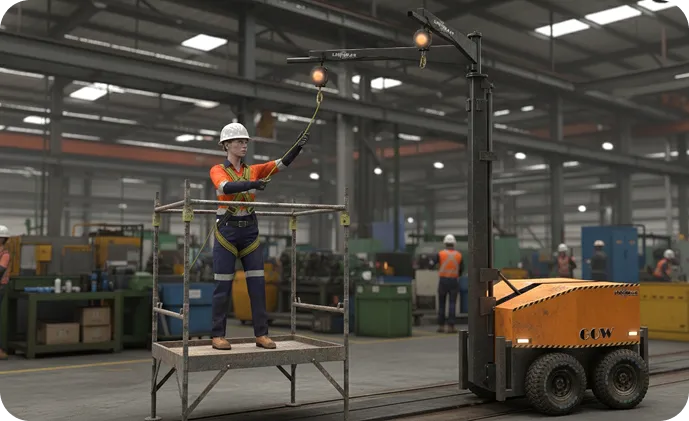 GOW mobile fall protection system in use