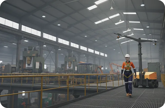 Worker in industrial facility