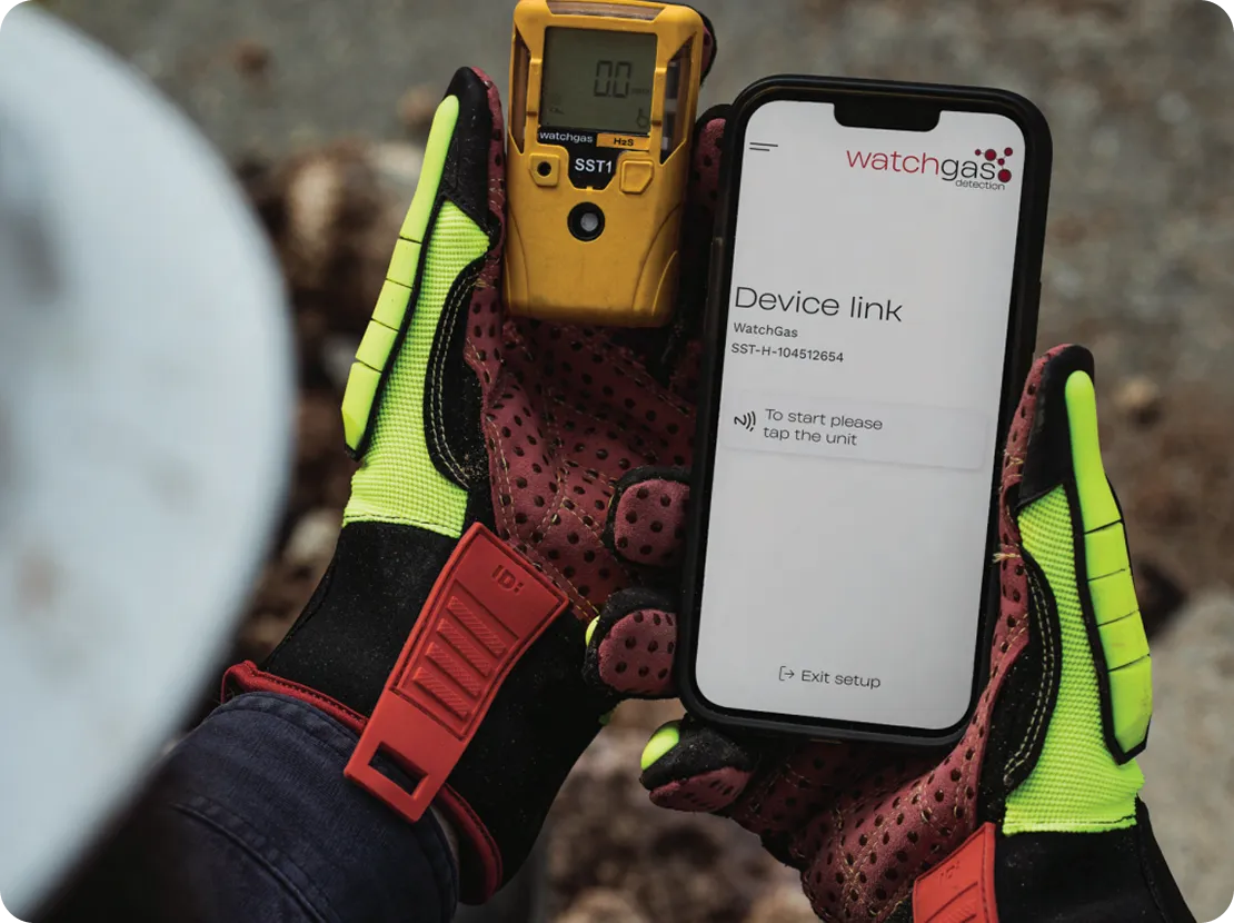 WatchGas device link and gas detector